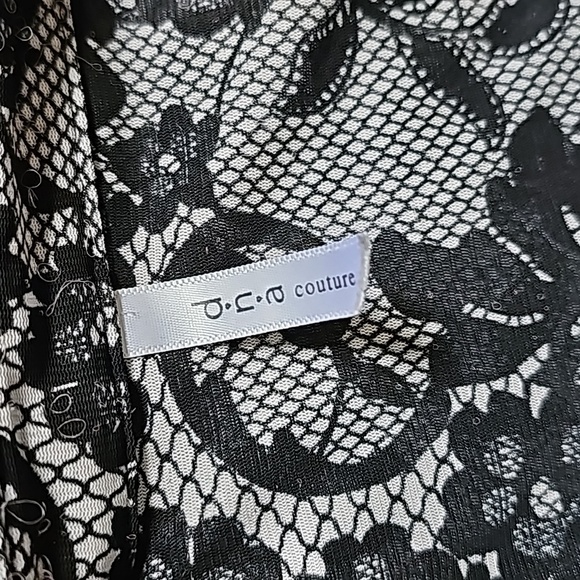 STUNNING DNA COUTURE BLACK LACE LOOK STRETCHY SHIRT - Picture 6 of 10